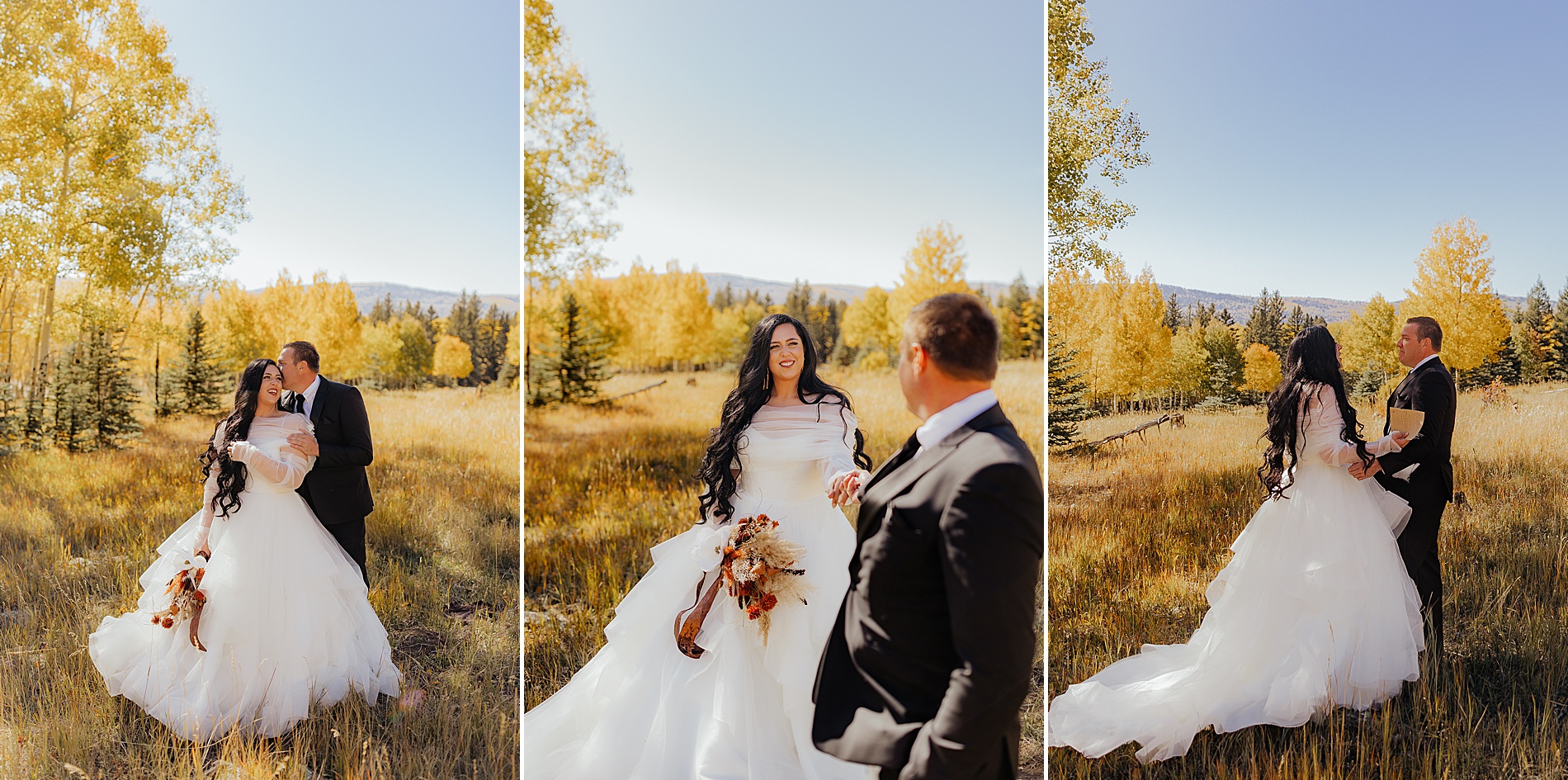 candid wedding photos during bride and groom first look