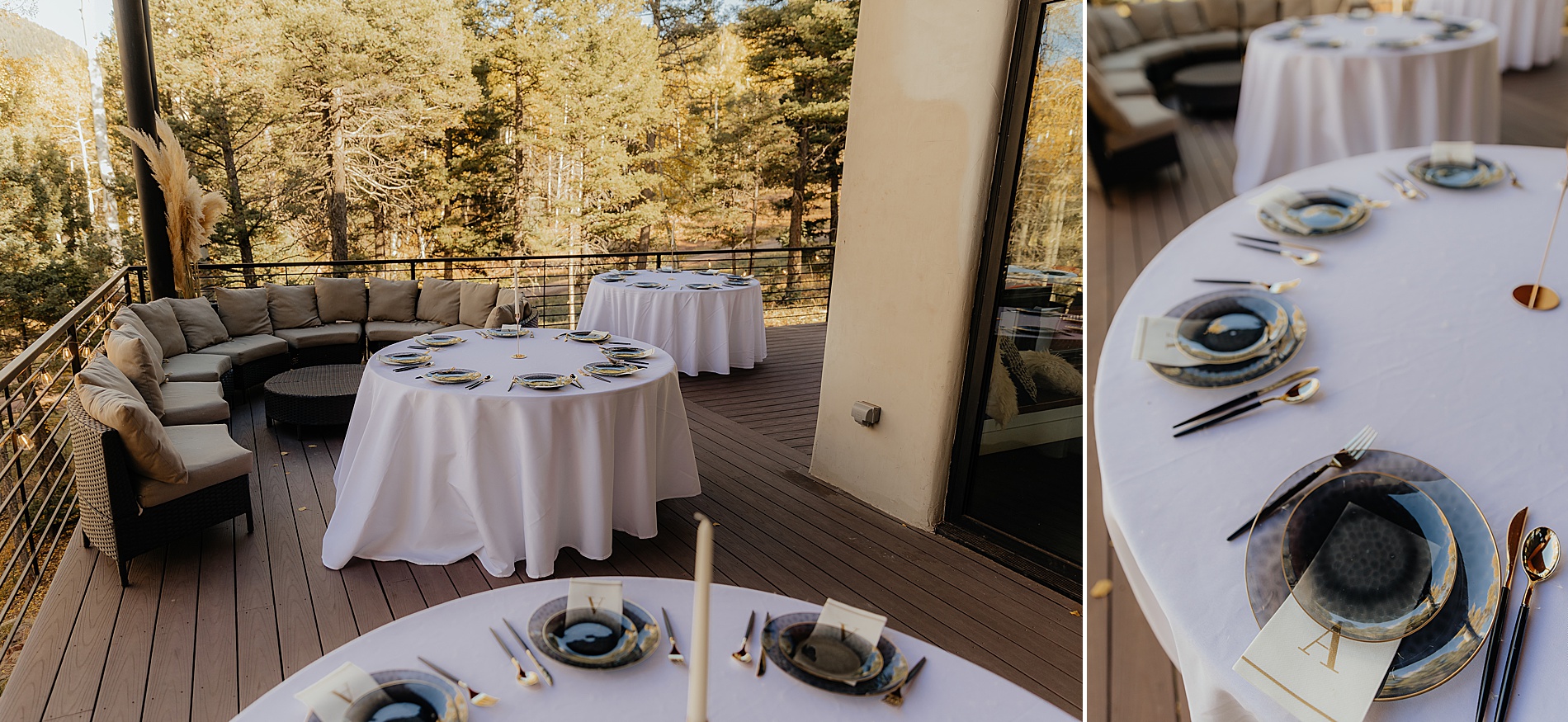 guests enjoy dinner on patio at Angel Fire NM vrbo 