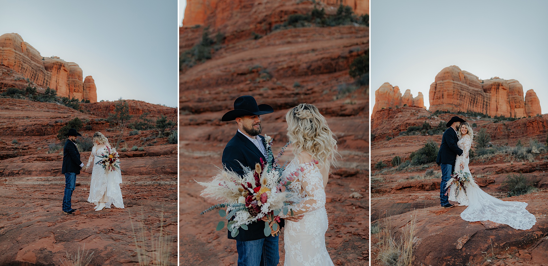 bride and groom photos at Cathedral Rock in Sedona AZ | How to choose an elopement location 