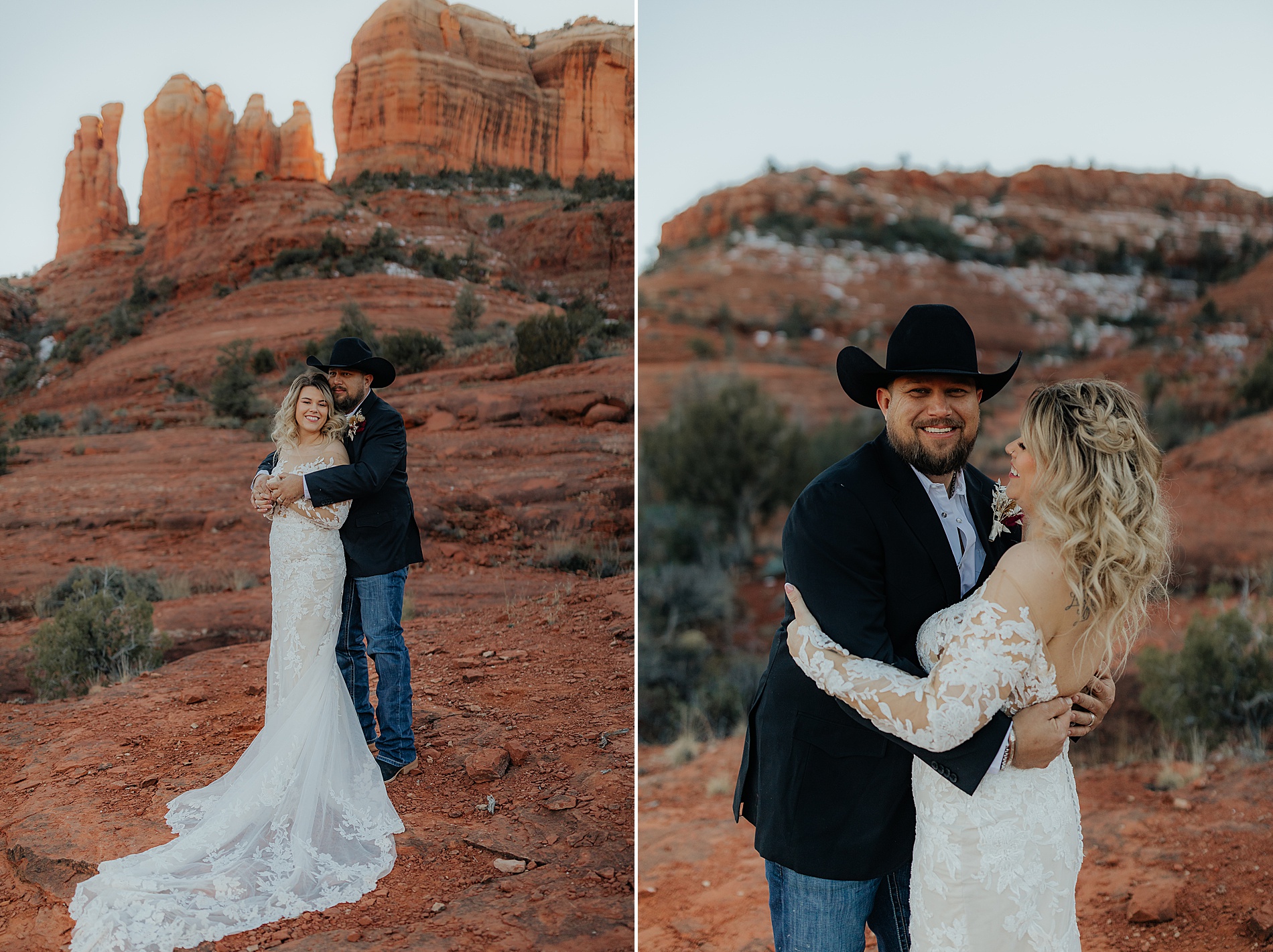 candid wedding photos from Cathedral Rock Elopement 