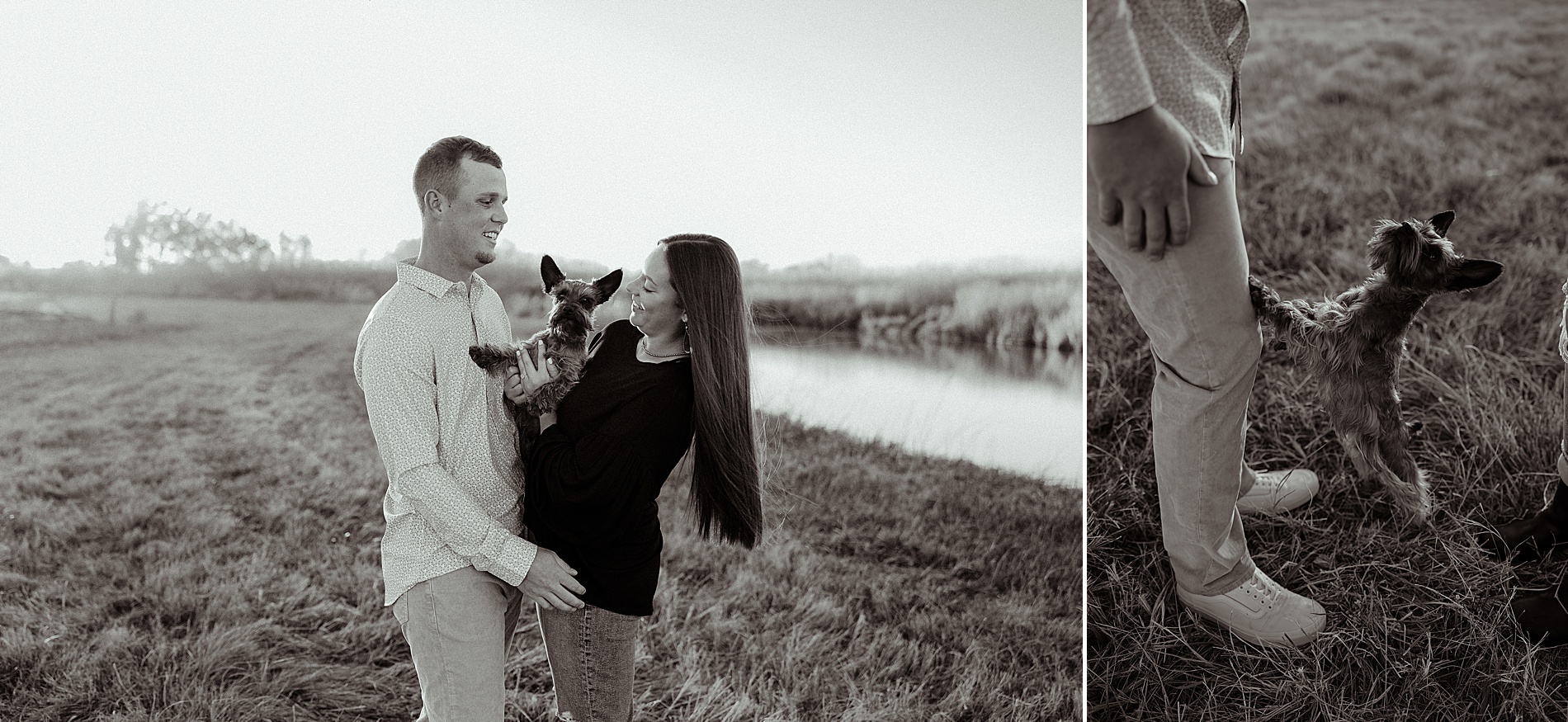 Candid and Fun Engagement Session with couple's dog