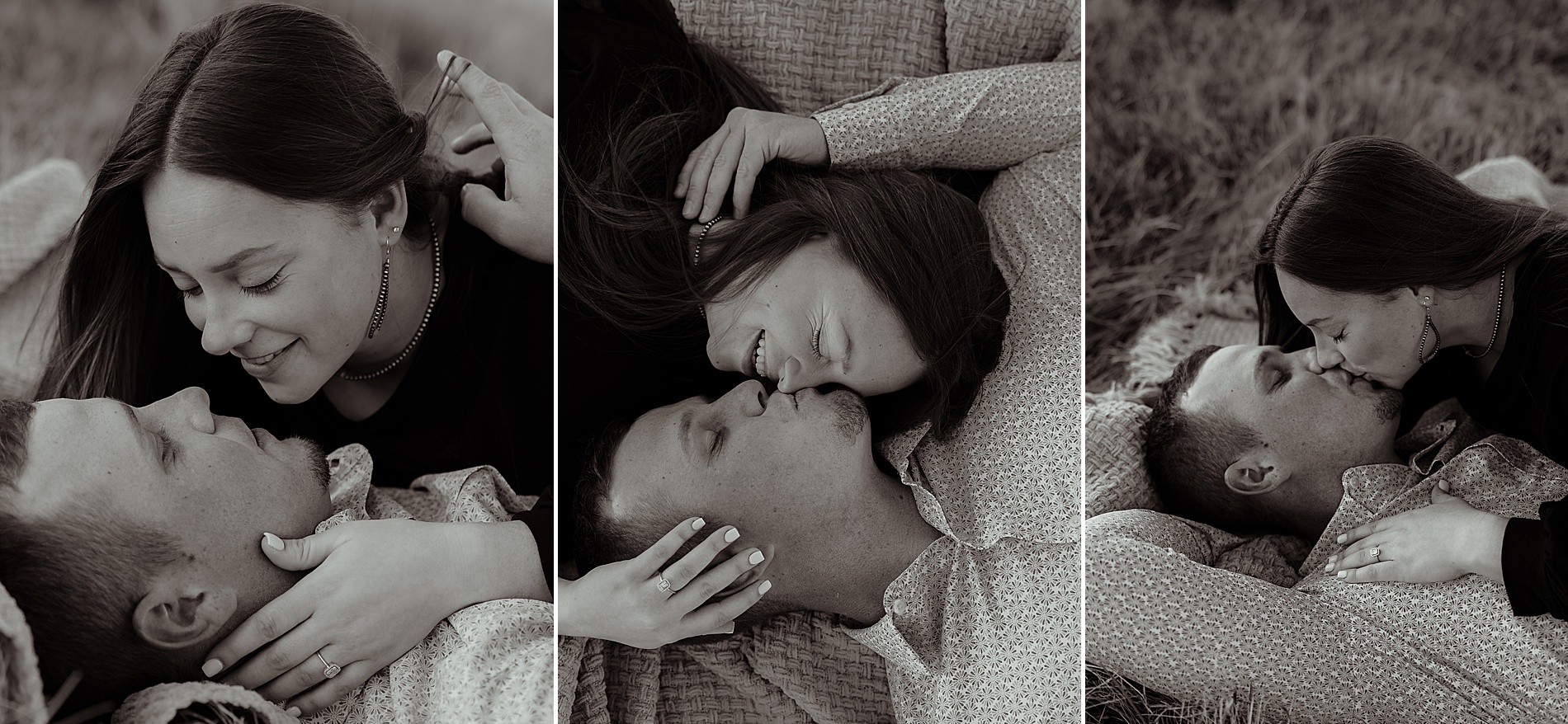 candid and intimate engagement photos of couple being themselves