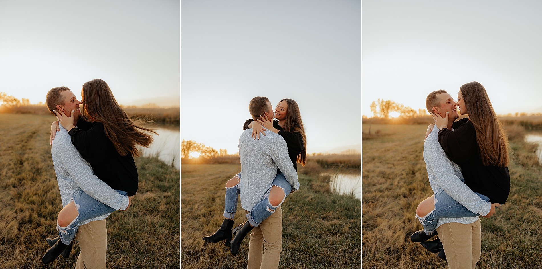 Man carries his fiance
