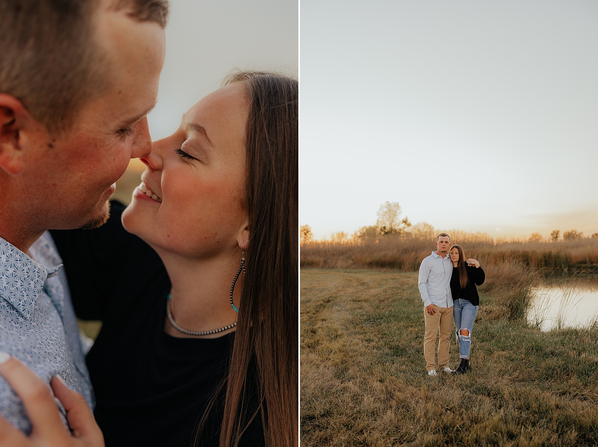 couple leans in to kiss