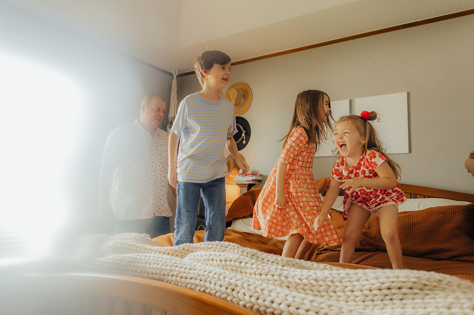 kids laugh and play during in-home lifestyle session